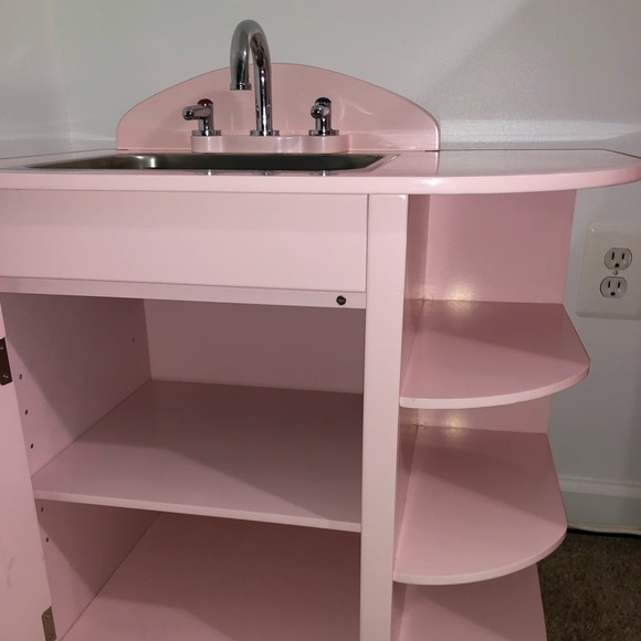 SOLD! PB Kids Pink Retro Kitchen Sink & Icebox Set - Picture 5 of 8